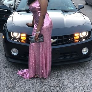 Pink Sequin prom gown size 8